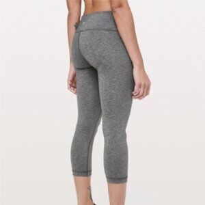 Lululemon Wunder Under Gray Cropped Leggings 4